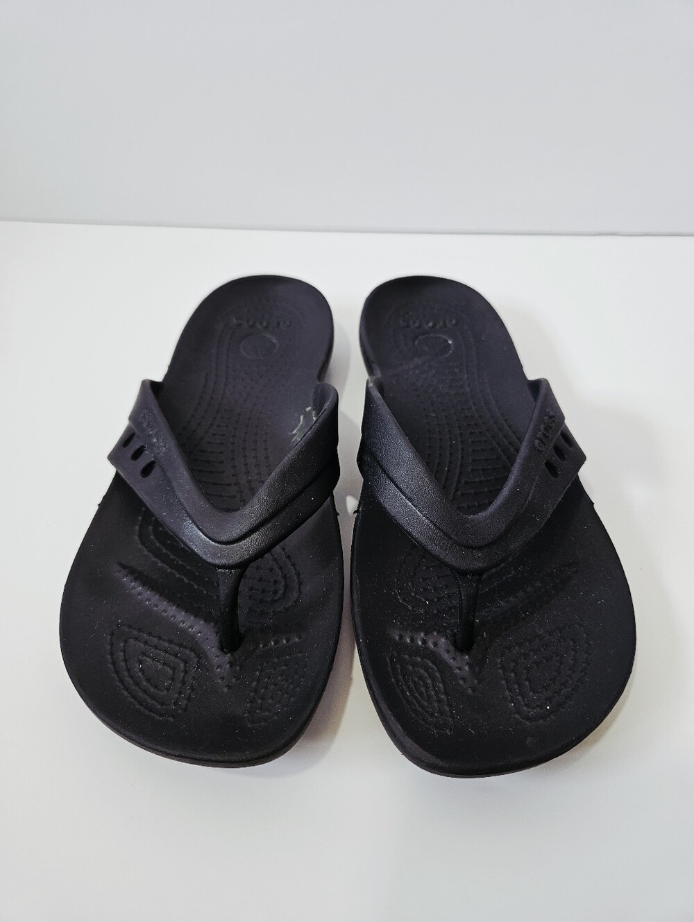 Crocs Kadee Flip Flops Size 7 Womens Black Sandals